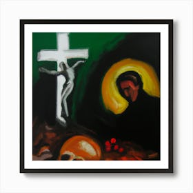 Impressionist Oil Painting, Good and Evil Art Print