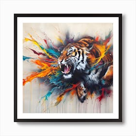 Tiger Splash Color Art Print