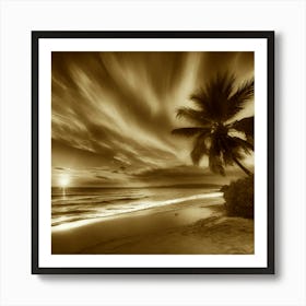 Sunset At The Beach 630 Art Print