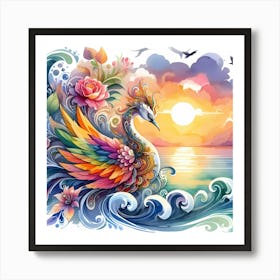 Swan Painting Art Print