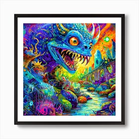 Psychedelic Monster 3 Art Print