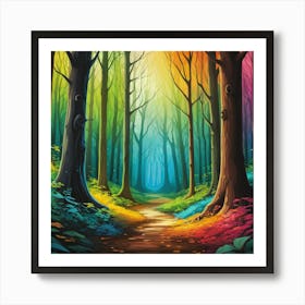 Rainbow Forest Art Print