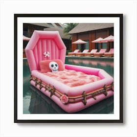 Pink Coffin Bed float Art Print