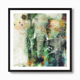 Elephant 2 Square Art Print