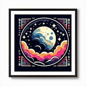 Moon And Stars 1 Art Print