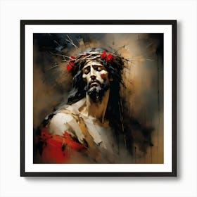 Jesus With Crown Of Thorns Art Print