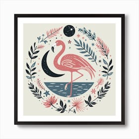 Scandinavian style, Flamingo Art Print