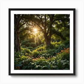 Sun Shines Through The Trees Art Print