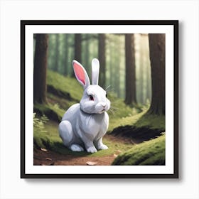 Rabbit In The Forest 1 Art Print