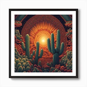 Sunset In The Desert 10 Art Print