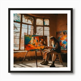 Portrait Of A Girl In A Studio Art Print