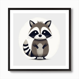 Cute racoon kit, cartoon drawing, Ai Generated Art  Art Board Print for  Sale by AC Chidiac