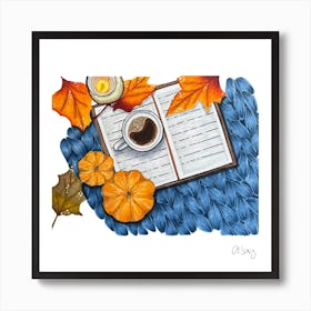 Blue Sweater Autumn. 1 Art Print