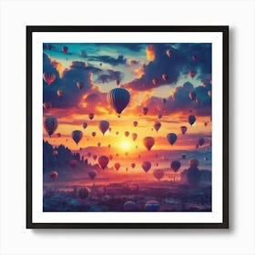 Hot Air Balloons In The Sky 1 Art Print