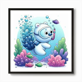 Polar Bear Underwater Art Print