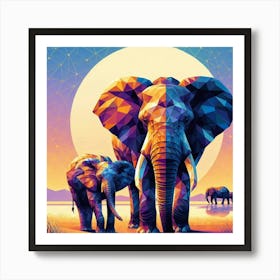 Savannah Siblings Elephants Art Print