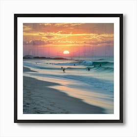 Sunset At The Beach 3 Art Print