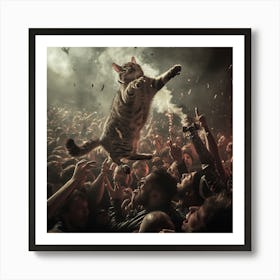 Cat In The Crowd 5 Art Print