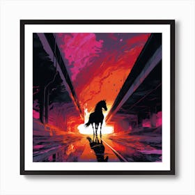 Horse In A Tunnel Art Print