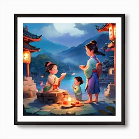 Chinese Family Art Print