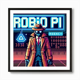 8-bit robot detective agency Art Print