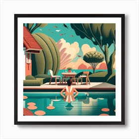 Swimming pool In to The Garden Art Print