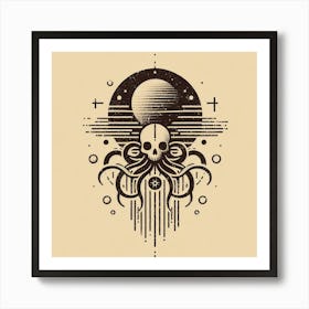 Octopus Skull Art Print