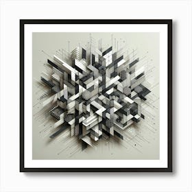 Geometric Gridlock art Art Print