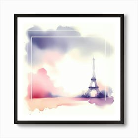 Watercolor Paris Eiffel Tower Art Print