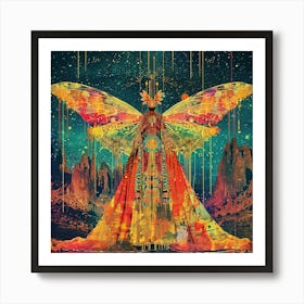 retro butterfly Art Print