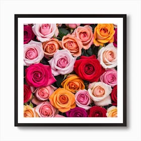 Colorful Roses Background 38 Art Print