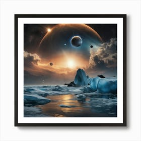 Ice Floes And Planets Art Print