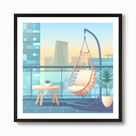 Balcony With Hanging Chair 6 Art Print