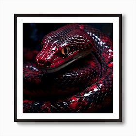 Red Snake Art Print