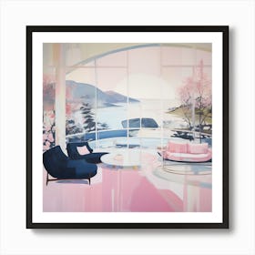 Pink Living Room 3 Art Print
