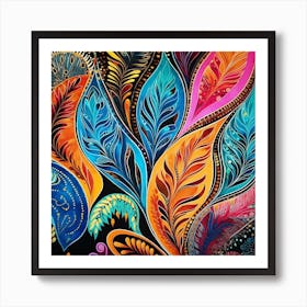 Colorful Feathers 7 Art Print