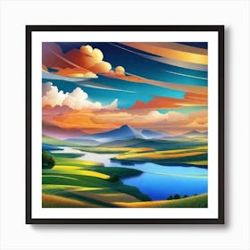 Landscape Painting, Landscape Painting, Landscape Painting, Landscape Painting, Landscape Painting 13 Art Print