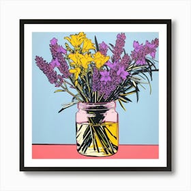 Lavender Pop Art Illustration Square Art Print