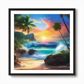 Sunset On The Beach 33 Art Print