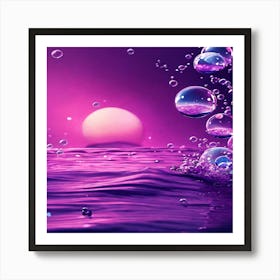 Purple Water With Bubbles Art Print