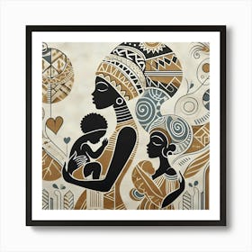 African Mother And Child Happy Mother's Day Art Print