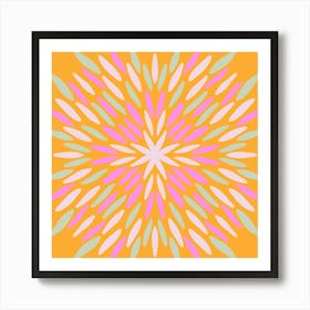 Petal Burst - orange and pink Art Print