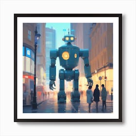 Robot In The City 62 Art Print