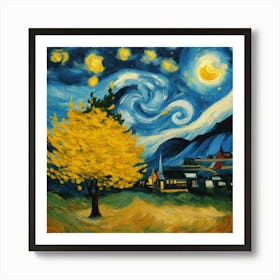 Tree Van Gogh Style Painting Art Print