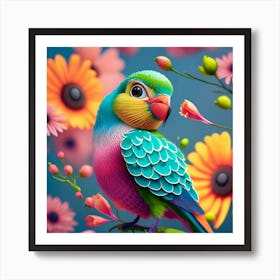 Colorful Parrot Art Print