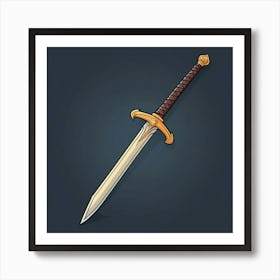 Default Sword Simple Cartoon Vector Item Design 1 Art Print