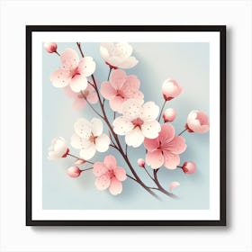 Cherry Blossoms Background Art Print