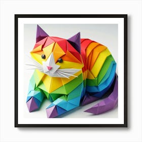 Cute color cat Art Print