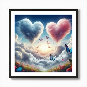 Heart Shaped Clouds Art Print