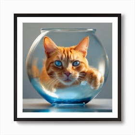 Cat In A Fish Bowl30 Art Print